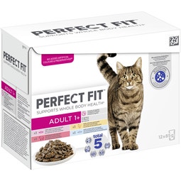 Adult 1+ Lachs & Karotten, Huhn & Erbsen, Rind & Karotten, Hochseefisch & Erbsen in Sauce, Nassfutter, Multipack image