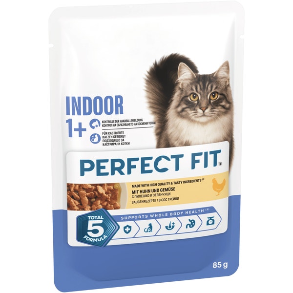 Indoor Adult 1+ Huhn & Erbsen in Sauce, Nassfutter, Portionsbeutel image 1