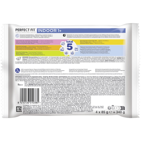 Indoor Adult 1+ Huhn & Erbsen, Lachs & Karotten in Sauce, Nassfutter, Multipack image 2