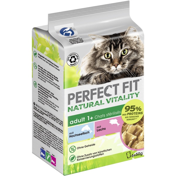 Natural Vitality Adult 1+ Hochseefisch & Lachs, Nassfutter, Multipack image 1